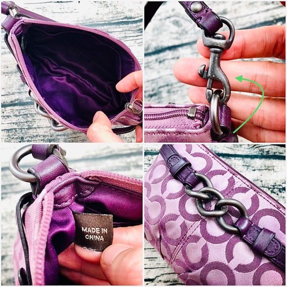 COACH⚡️Auth Lilac Jacquard Large Wristlet/Mini Bag - Picture 4 of 6